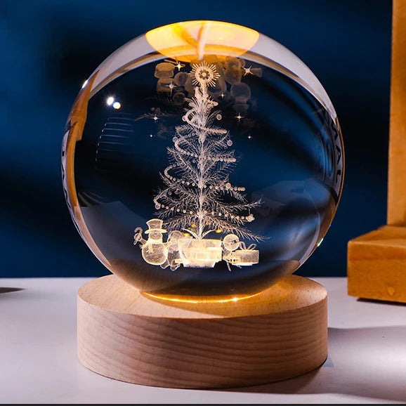 Starry Sky & Moon Crystal Ball Night Lamp – LED Projection Ambient Light