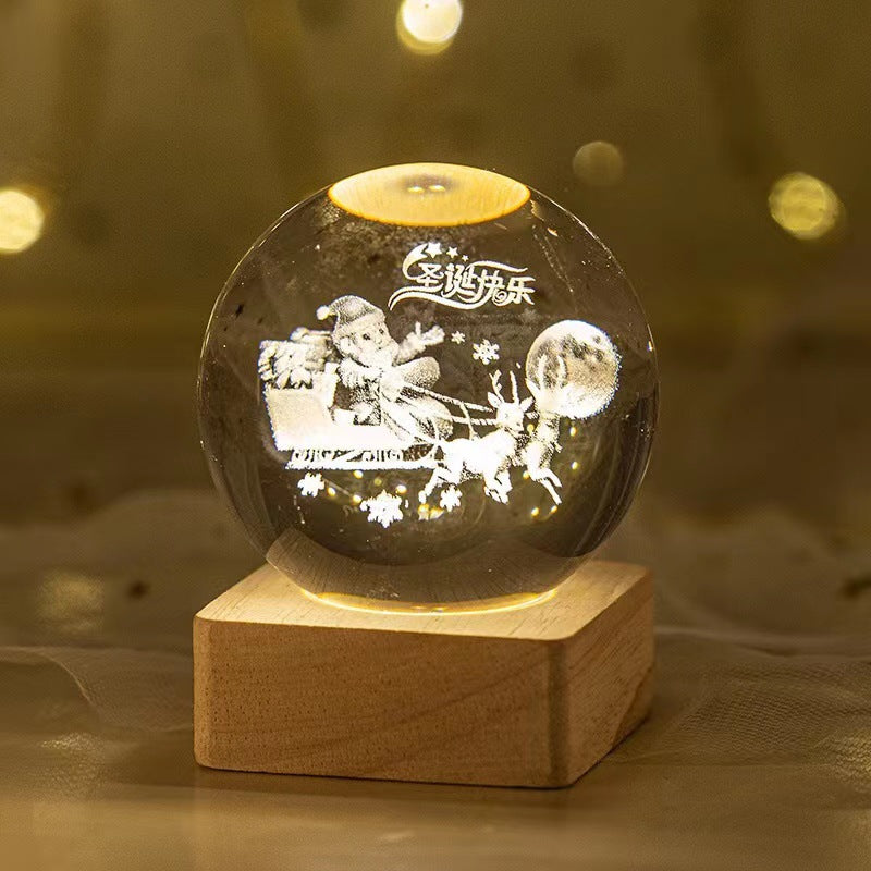 Starry Sky & Moon Crystal Ball Night Lamp – LED Projection Ambient Light