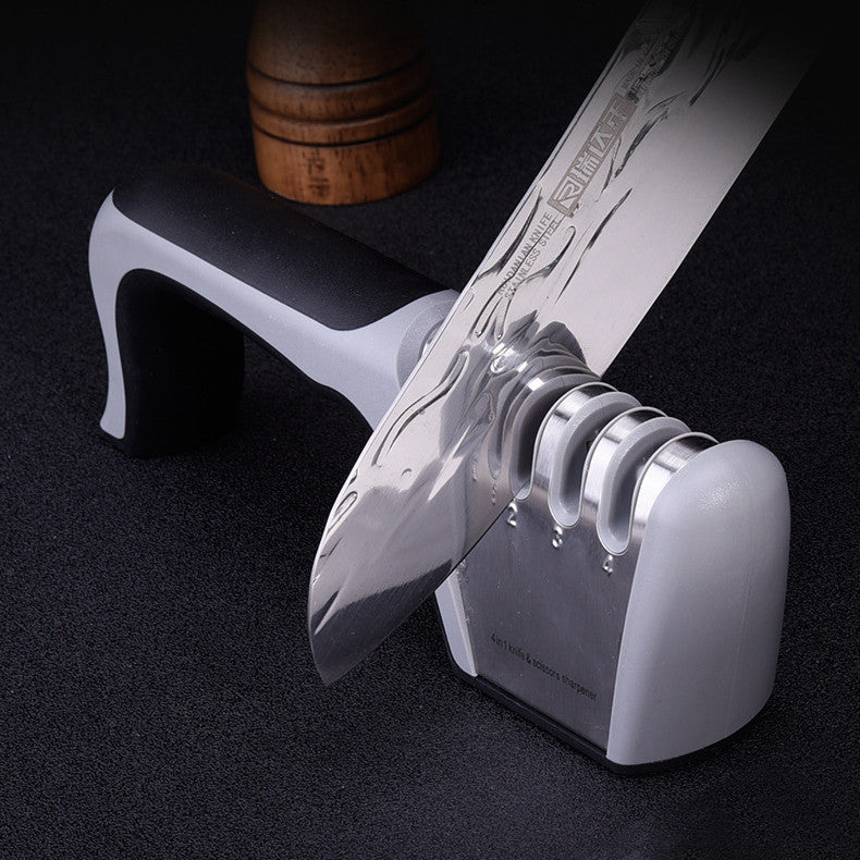Hand Held Knife Sharpener Household Multifunctional Fixed Angle Four Section Sharpener