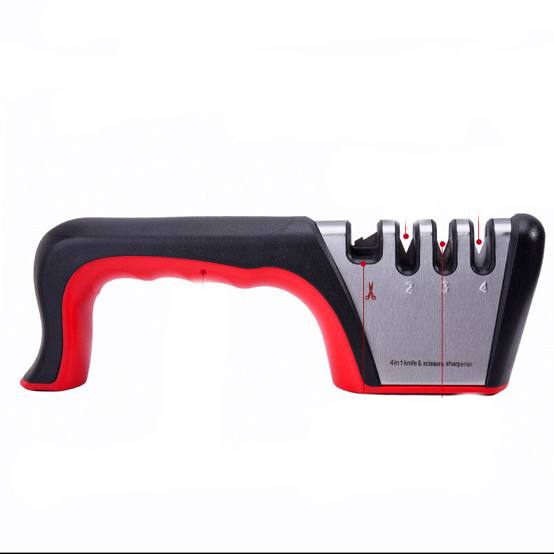 Hand Held Knife Sharpener Household Multifunctional Fixed Angle Four Section Sharpener
