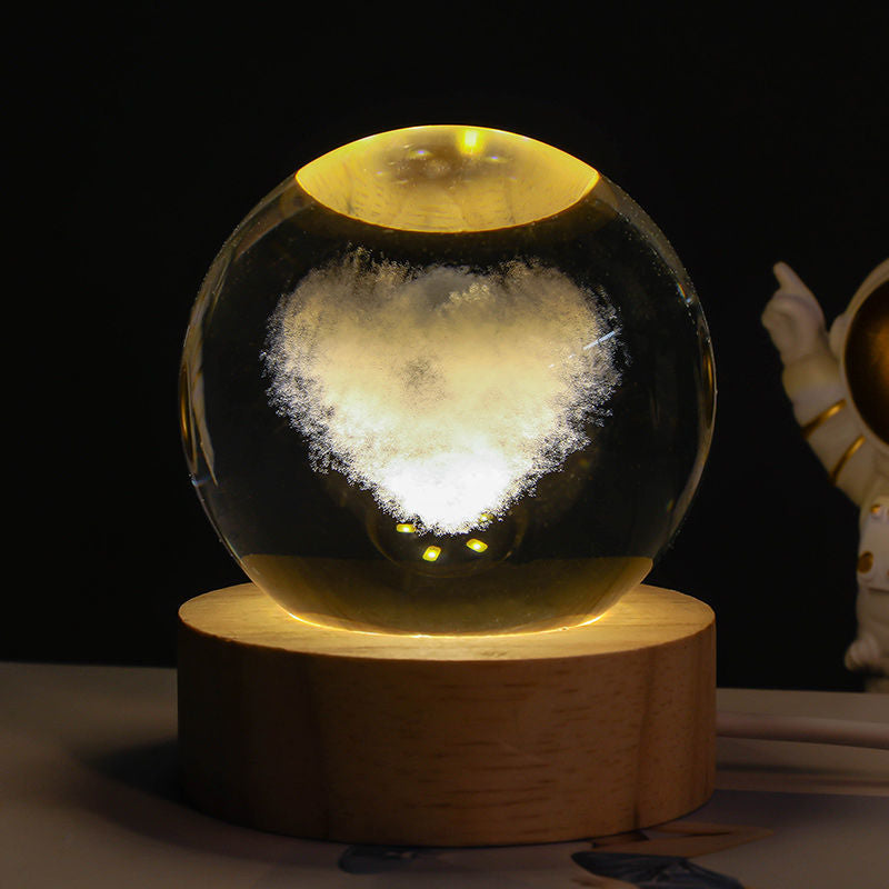 Starry Sky & Moon Crystal Ball Night Lamp – LED Projection Ambient Light