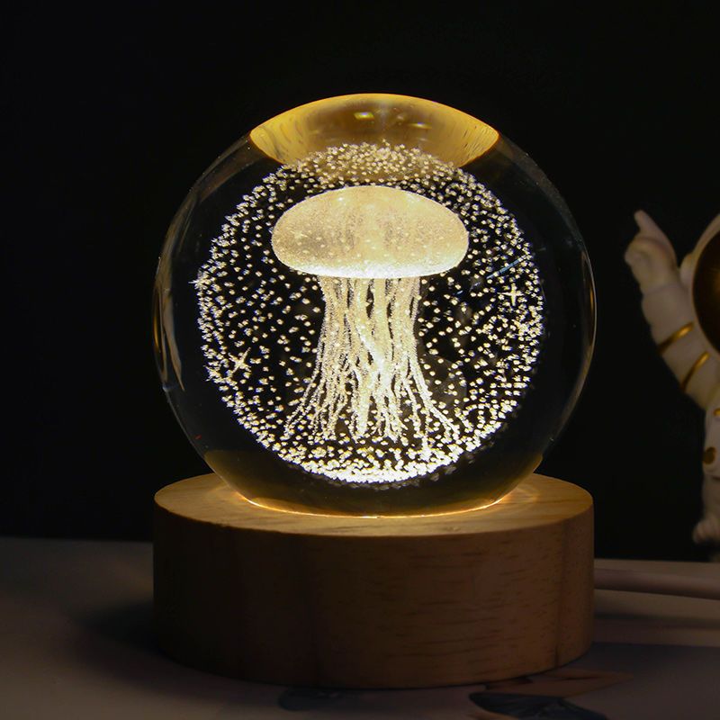 Starry Sky & Moon Crystal Ball Night Lamp – LED Projection Ambient Light
