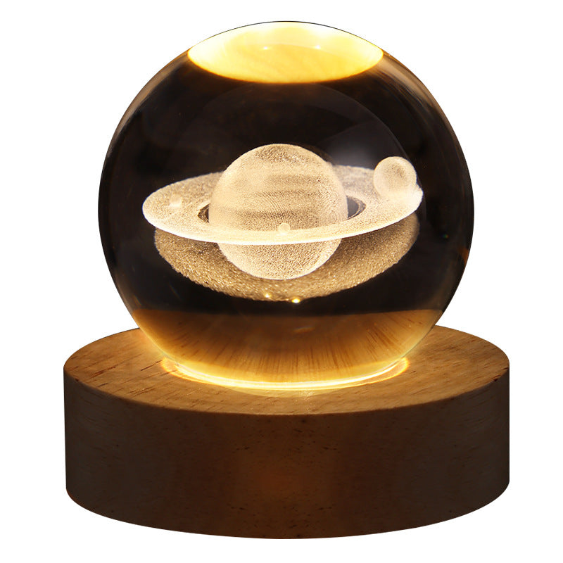 Starry Sky & Moon Crystal Ball Night Lamp – LED Projection Ambient Light