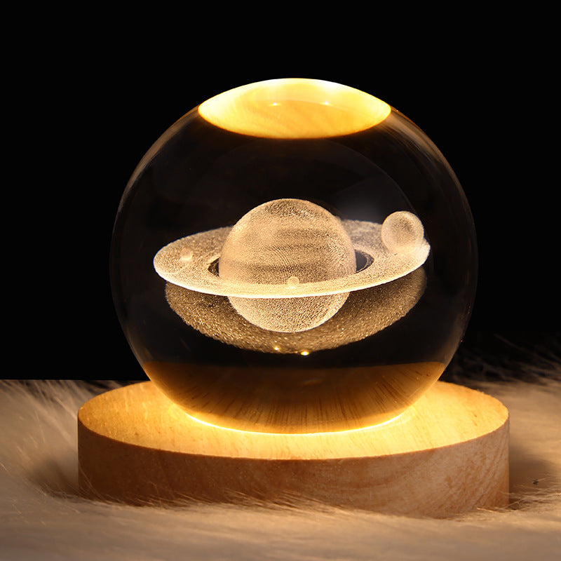 Starry Sky & Moon Crystal Ball Night Lamp – LED Projection Ambient Light