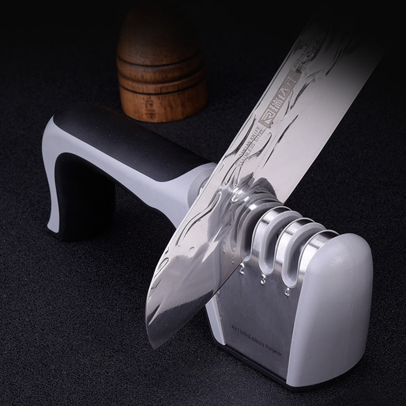 Hand Held Knife Sharpener Household Multifunctional Fixed Angle Four Section Sharpener