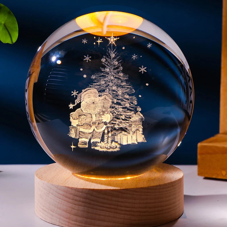 Starry Sky & Moon Crystal Ball Night Lamp – LED Projection Ambient Light