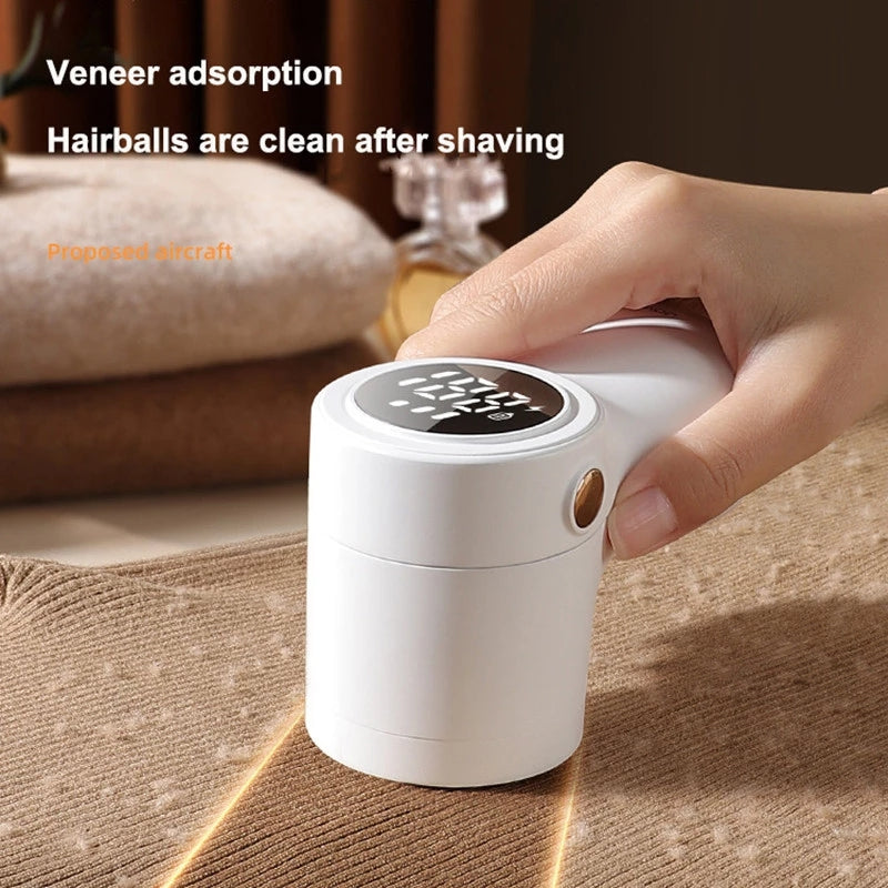Electric USB Rechargeable Lint Remover & Fabric Hairball Trimmer — Smart LED Fabric Shaver for Clothes, Upholstery & Household Textiles